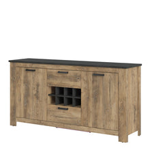 Load image into Gallery viewer, Rapallo Chestnut/Matera Grey 2 Door 2 Drawer Wine Rack Sideboard