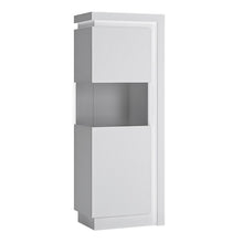 Load image into Gallery viewer, Lyon White High Gloss Narrow Display Cabinet with LED Lighting (Left Hand)
