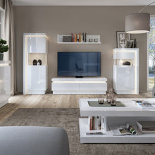 Load image into Gallery viewer, Lyon White High Gloss Narrow Display Cabinet with LED Lighting (Right Hand)