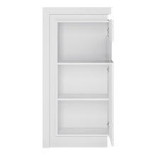 Load image into Gallery viewer, Lyon White High Gloss Short Narrow Display Cabinet with LED Lighting (Right Hand)