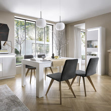 Load image into Gallery viewer, Lyon White High Gloss Tall Narrow Display Cabinet with LED Lighting (Left Hand)