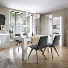 Load image into Gallery viewer, Lyon White High Gloss Tall Narrow Display Cabinet with LED Lighting (Right Hand)