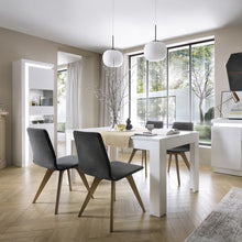 Load image into Gallery viewer, Lyon White High Gloss Tall Narrow Display Cabinet with LED Lighting (Left Hand)