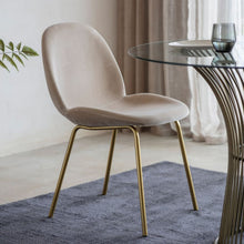 Load image into Gallery viewer, Flanagan Oatmeal Velvet Dining Chairs (Pair)