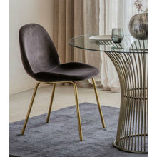 Load image into Gallery viewer, Flanagan Chocolate Brown Velvet Dining Chairs (Pair)