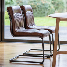 Load image into Gallery viewer, Capri Brown Leather Dining Chair