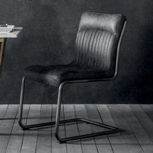 Load image into Gallery viewer, Capri Antique Ebony Leather Dining Chair