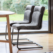 Load image into Gallery viewer, Capri Antique Ebony Leather Dining Chair