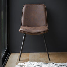 Load image into Gallery viewer, Newton Brown Faux Leather Dining Chairs (Pair)