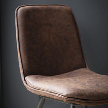 Load image into Gallery viewer, Newton Brown Faux Leather Dining Chairs (Pair)