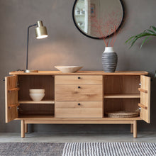 Load image into Gallery viewer, Kingham Oak 2 Door  3 Drawer Sideboard