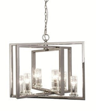 Load image into Gallery viewer, Serene Saturn 6 Arm Nickel Angled Chandelier