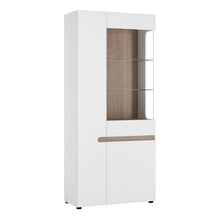 Load image into Gallery viewer, Chelsea Living White Tall Glazed Wide Display Cabinet with a Truffle Oak Trim (Left Display)