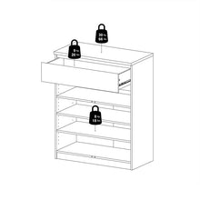 Load image into Gallery viewer, Naia Black Matt 1 Drawer 2 Doors Sideboard