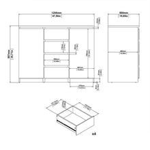 Load image into Gallery viewer, Naia Black Matt 4 Drawers 2 Doors Sideboard