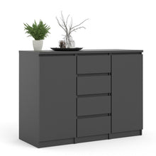 Load image into Gallery viewer, Naia Black Matt 4 Drawers 2 Doors Sideboard