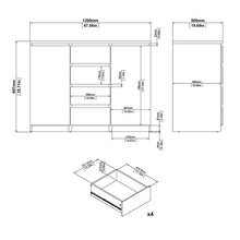 Load image into Gallery viewer, Naia Oak Structure 4 Drawers 2 Doors Sideboard