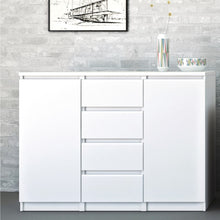 Load image into Gallery viewer, Naia White High Gloss 4 Drawers 2 Doors Sideboard