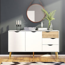 Load image into Gallery viewer, Oslo White and Oak Large 3 Drawers 2 Doors Sideboard