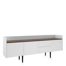 Load image into Gallery viewer, Unit White and Walnut and  2 Drawers 3 Doors Sideboard