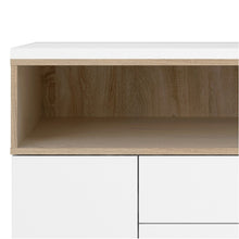 Load image into Gallery viewer, Roomers White/Oak 3 Drawers 3 Doors Sideboard