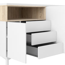 Load image into Gallery viewer, Roomers White/Oak 3 Drawers 3 Doors Sideboard