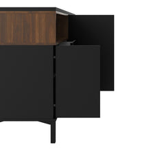 Load image into Gallery viewer, Roomers Black/Walnut 3 Drawers 3 Doors Sideboard