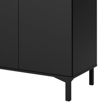 Load image into Gallery viewer, Roomers Black/Walnut 3 Drawers 3 Doors Sideboard