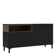 Load image into Gallery viewer, Roomers Black/Walnut 3 Drawers 3 Doors Sideboard