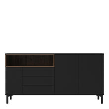 Load image into Gallery viewer, Roomers Black/Walnut 3 Drawers 3 Doors Sideboard