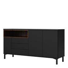 Load image into Gallery viewer, Roomers Black/Walnut 3 Drawers 3 Doors Sideboard