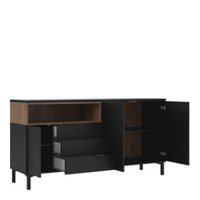 Load image into Gallery viewer, Roomers Black/Walnut 3 Drawers 3 Doors Sideboard