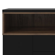 Load image into Gallery viewer, Roomers Black/Walnut 3 Drawers 3 Doors Sideboard