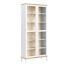 Load image into Gallery viewer, Roomers White/Oak Glazed 2 Doors Display Cabinet
