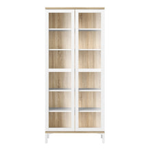 Load image into Gallery viewer, Roomers White/Oak Glazed 2 Doors Display Cabinet