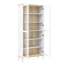 Load image into Gallery viewer, Roomers White/Oak Glazed 2 Doors Display Cabinet