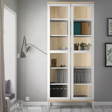 Load image into Gallery viewer, Roomers White/Oak Glazed 2 Doors Display Cabinet