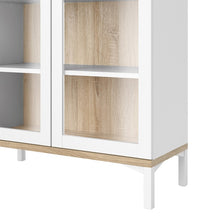 Load image into Gallery viewer, Roomers White/Oak Glazed 2 Doors Display Cabinet