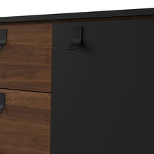 Load image into Gallery viewer, Ry Matt Black/Walnut 2 Doors Drawers Sideboard