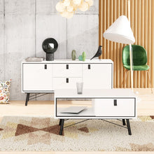 Load image into Gallery viewer, Ry Matt White 2 Doors Drawers Sideboard