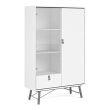 Load image into Gallery viewer, Ry Matt White Display Cabinet 1 Door 1 Glass Door 1 Drawer