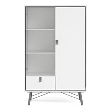 Load image into Gallery viewer, Ry Matt White Display Cabinet 1 Door 1 Glass Door 1 Drawer