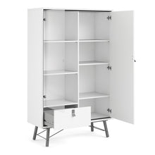 Load image into Gallery viewer, Ry Matt White Display Cabinet 1 Door 1 Glass Door 1 Drawer