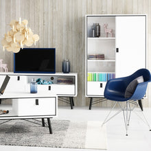 Load image into Gallery viewer, Ry Matt White Display Cabinet 1 Door 1 Glass Door 1 Drawer