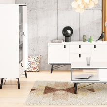 Load image into Gallery viewer, Ry Matt White Display Cabinet 1 Door 1 Glass Door 1 Drawer