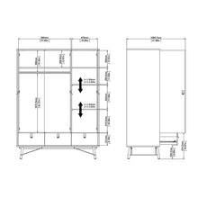 Load image into Gallery viewer, Ry Matt Black/Walnut Display Cabinet 1 Door 1 Glass Door 1 Drawer