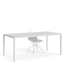 Load image into Gallery viewer, Family Large White Top Dining Table with White Metal Legs