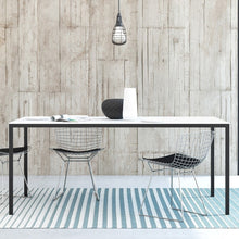 Load image into Gallery viewer, Family Large White Top Dining Table with Black Metal Legs