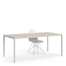 Load image into Gallery viewer, Family Large Oak Top Dining Table with White Metal Legs
