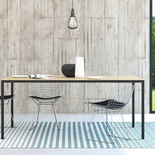 Load image into Gallery viewer, Family Large Oak Top Dining Table with Black Metal Legs